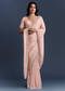 Peach Tissue Saree With Heavy Hand Embroidery