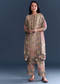 Pink Beige Ombre Crepe Kurta Set With Floral Print