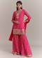 Pink Chinon Leheriya Embroidered Sharara Set