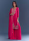 Pink Chinon Sharara Suit With Cutdana And Sequins Embroidery
