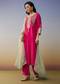 Pink Silk Anarkali Suits with Moti and Sequins Work