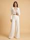 Pristine White Indowestern Jumpsuit With Structured Jacket