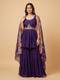 Purple Embroidered Jacket Set
