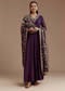 Purple Georgette Anarkali Set with Sequin Work