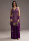 Purple Modal Satin Palazzo Suit With Bandhani Print