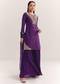 Purple Organza Embroidered Kurta Set With Dupatta