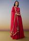 Red Chanderi Anarkali Suit with Zari Moti Work