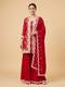 Red Embroidered Cape Set