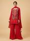 Red Embroidered Co-Ord Set With Thread Work