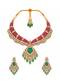 Ruby Emerald Kundan Statement Necklace Set