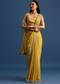 Yellow Tissue Organza Saree With Embroidered Border And Unstitched Blouse