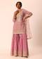Purple Kurta Sharara Set In Chiffon With Sequin Work