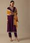 Purple Embroidered Kurta Set With Sequin Work