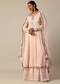 Pink Kurta Palazzo Set With Lucknowi Work