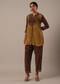 Brown Short Kurti Set With Printed Detail