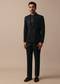 Refined Black Tuxedo Adorned with Intricate All Over Embroidery