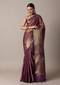 Onion Pink Banarasi Tunchui Silk Saree With Tassels And Unstitched Blouse Piece
