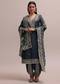 Chic Blue Silk Dhoti Set With Gotta Patti Kurta And Floral Dupatta
