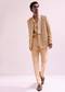 Peach Linen Satin Lapel Tuxedo With Shirt And Pants