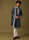 Black Kurta Pant Set With Dupatta In Resham Work