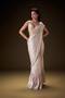 Frosted Ivory Satin Ruffled Ready Pleated Saree