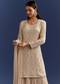 Light Beige Moti And Cutdana Kurta Dupatta With Moti Butti Sharara