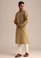 Mehendi Green Georgette Kurta And Pant Set With Printed Detail