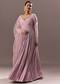 Lavender Embroidered Anarkali Suit With Organza Dupatta