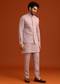 Purple Hand Embroidered Jacket And Kurta Set