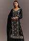 Black Cutdana And Sequins Kurta With Chinon Sharara And Dupatta