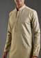 Beige Woven Silk Kurta Set For Men
