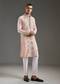 Peach All Over Hand Embroidered Rawsilk Kurta Pant Set