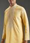 Yellow Chanderi Kashmiri Hand Work Kurta Set