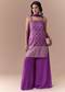 Purple Jacquard Woven Kurta Palazzo Set