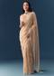 Gold Net Jaal Bead Work Saree with Unstitched Blouse