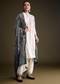 Off White Khadi Dhoti Suit With Blue Hand Dyed Ajrakh Dupatta