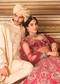Janhvi Kapoor And Ishaan Khatter In Our Maroon Bridal Lehenga And Gold Sherwani