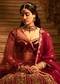 Janhvi Kapoor In Our Maroon Velvet Bridal Lehenga With Tonal Applique Work