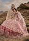 Peach Floral Customizable Embroidered Bridal Veil Dupatta