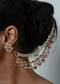 Ivory Jadau Kundan Ear Chain With SemiPrecious Stone Embellishments