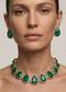 Emerald Green Stone Choker Set With Gold Finish