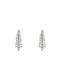 Silver Pave Leaf Design Drop Earrings