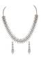 Silver Pave Stone Rectangular Collar Necklace Set
