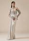 Silver Sequin Drape Gown