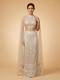 Silver Sequinned Net Indowestern Cape Set
