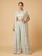 Sky Blue Embroidered Cape Set