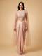 Soft Peach Georgette Drape Skirt Set