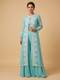 Turquoise Embroidered Jacket Set