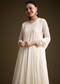 White Chinon Anarkali Suit With Sequin Embroidery