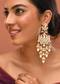 White Earrings With Pachi Kundan